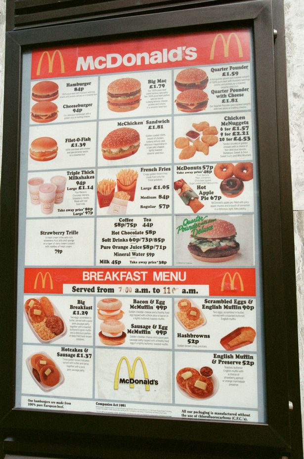 McDonald's menu from 1993 had choices on there you can no longer get but surely would be welcomed back today