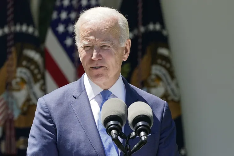 President Joe Biden speaks at an event on lowering the cost of high-speed internet in the Rose Garden of the White House on Monday.